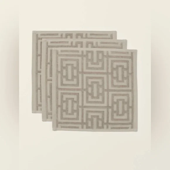 H&M Home 3-Pack Washcloths Organic Cotton Jacquard-Weave Taupe Size 12x12” NWT - Picture 8 of 9